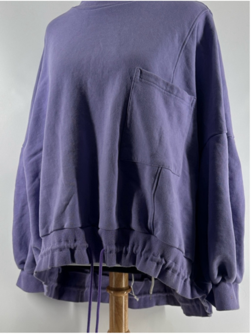 NAP Loungewear Oversized purple Pullover Sweatshirt Drawstring Hem Size XL - Picture 4 of 12